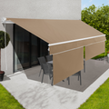 Store banne manuel 4x3 m taupe, lambrequin H. 1,40 m