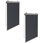 Lot de 2 stores enrouleurs L.124 x H. 225 cm pour pergola gris anthracite