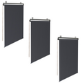Lot de 3 stores enrouleurs L. 124 x H. 225 cm pour pergola, gris anthracite