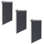 Lot de 3 stores enrouleurs L. 124 x H. 225 cm pour pergola, gris anthracite