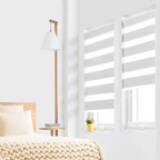 Lot de 2 stores enrouleurs jour nuit L. 45 x H. max 170 cm blancs