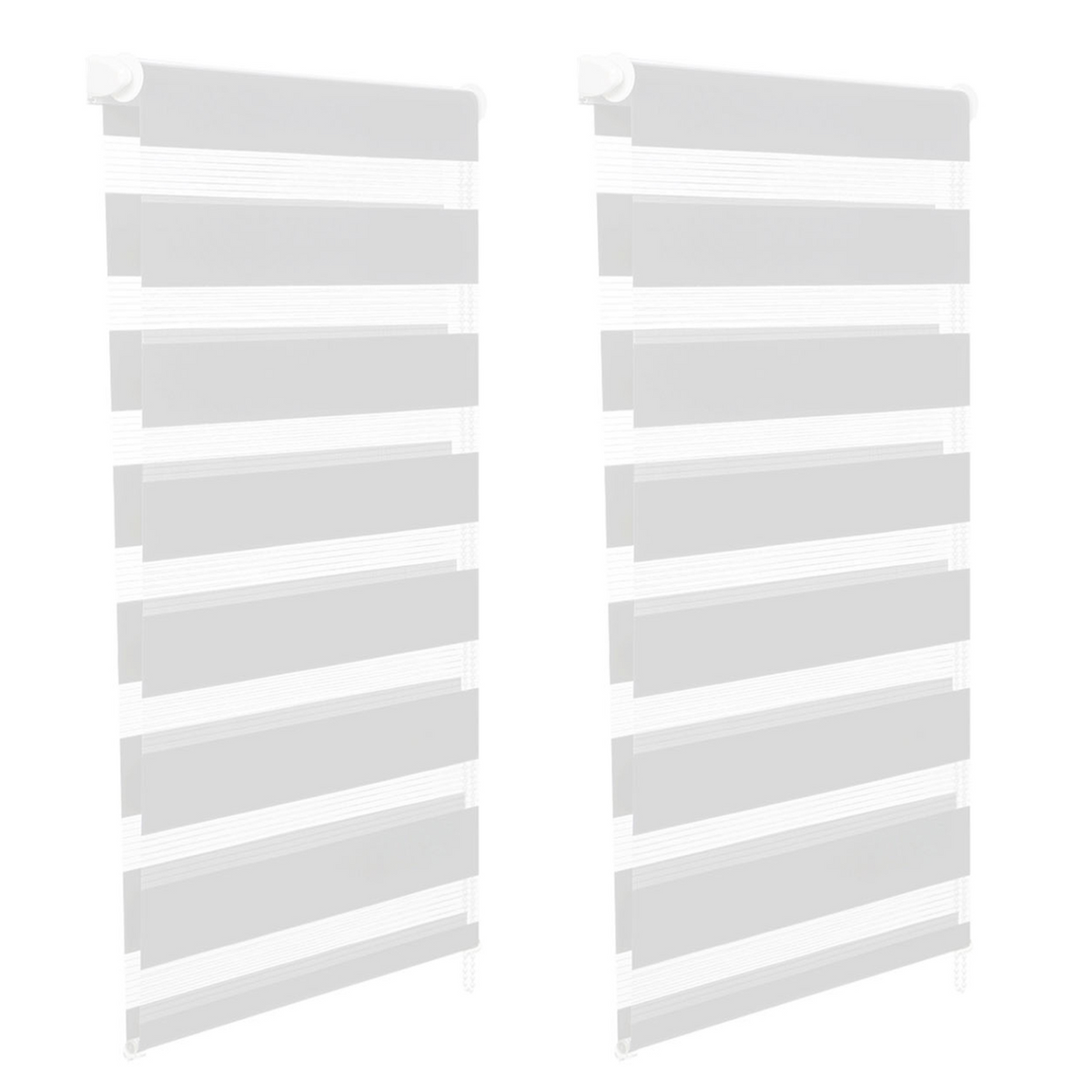Lot de 2 stores enrouleurs jour/nuit zébrés l. 55 x H. max 170 cm blancs