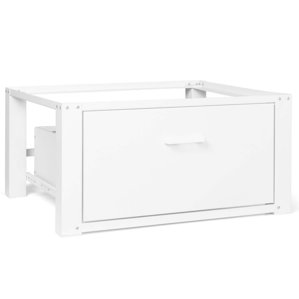 Support pour lave-linge 63 x 54 cm, socle réhausseur en métal avec tiroir