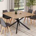 Table à manger carrée ALIX 8 personnes piètement araignée bois et noir 110 cm