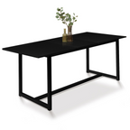 Table à manger extensible rectangulaire DELSON 6-10 personnes design industriel 160-200 cm