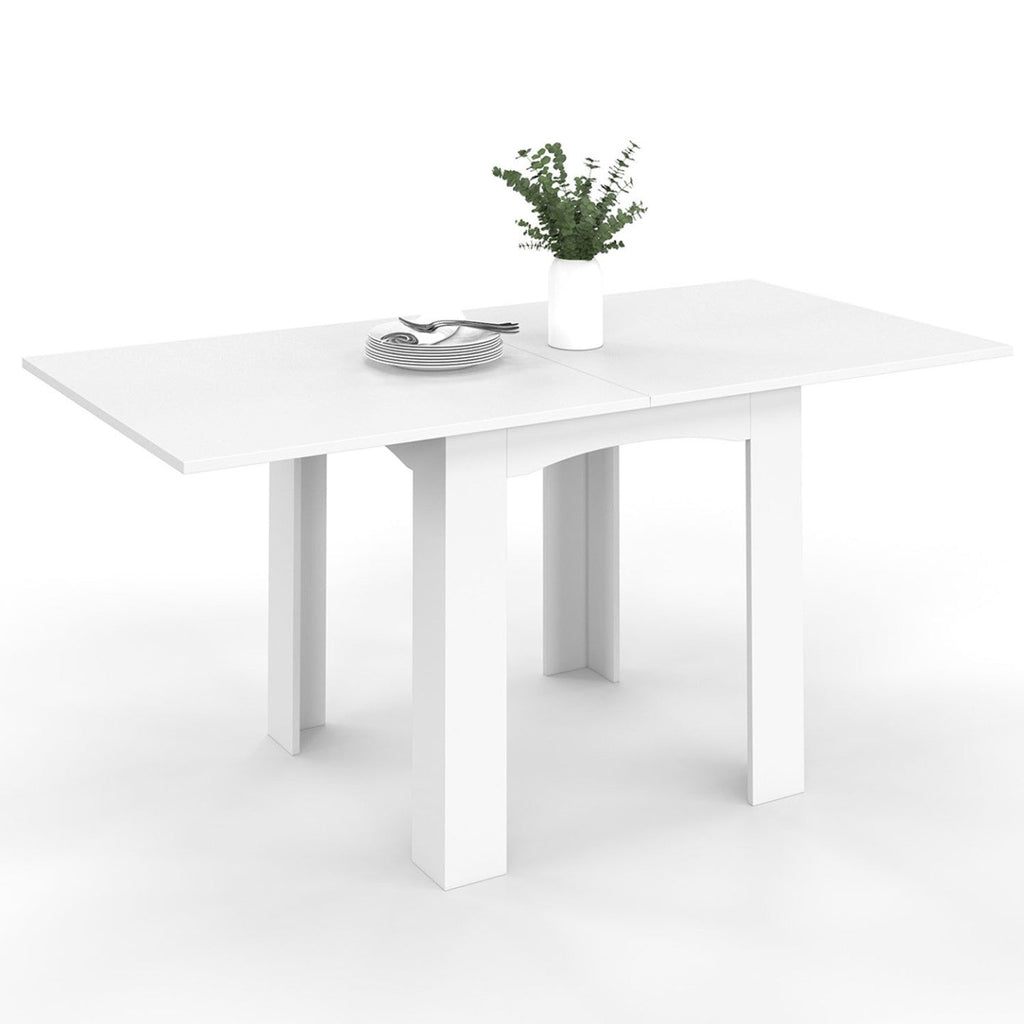 Table à manger rectangulaire extensible DONA 4-8 personnes blanche 80-160 cm
