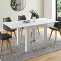 Table à manger rectangulaire extensible DONA 4-8 personnes blanche 80-160 cm