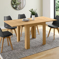 Table à manger extensible rectangulaire DONA 4-8 personnes hêtre 80-160 cm