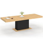 Table à manger rectangulaire extensible EDEN, 8-12 personnes, bois et noir, 200-250 cm