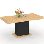 Table à manger rectangulaire extensible EDEN 4-6 personnes bois et noir 120-160 cm