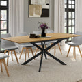Table à manger extensible rectangulaire INES 6-10 personnes bois et noir 160-200 cm