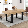 Table à manger extensible rectangulaire PHOENIX 4-6 personnes bois et noir 120-160 cm