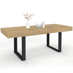 Table à manger rectangulaire extensible PHOENIX 4-8 personnes bois et noir 160-200 cm