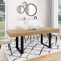 Table à manger rectangulaire extensible PHOENIX 4-8 personnes bois et noir 160-200 cm