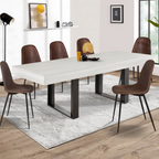 Table à manger rectangulaire extensible PHOENIX 4-8 personnes bois gris 160-200 cm