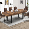 Table à manger extensible rectangulaire PHOENIX 4-8 personnes bois plateau HAWKINS 160-200 cm
