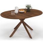 Table à manger ronde extensible ALIX 4-8 personnes pied araignée noyer 110-150 cm