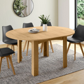 Table à manger ronde extensible DONA 4-8 personnes aspect hêtre 110-150 cm