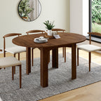Table de salle à manger ronde extensible DONA 4-8 personnes noyer 110-150 cm
