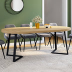Table à manger extensible ronde SELMA 4-10 personnes bois et noir 110-200 cm