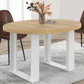 Table de salle à manger fixe ronde PHOENIX 4 personnes bois et blanc 110 cm