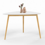 Table à manger GAIA 4 personnes plateau blanc pieds bois 110 cm