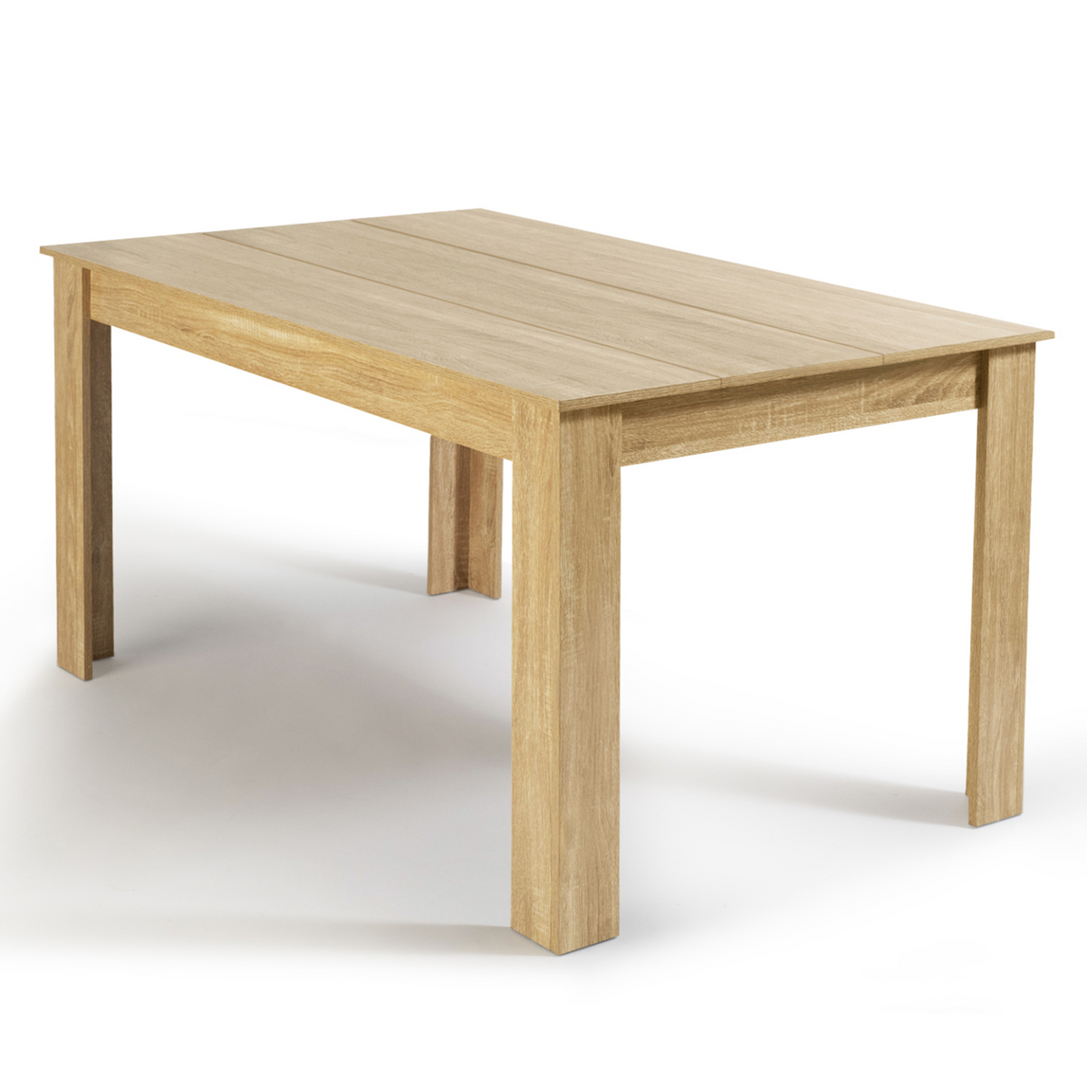 Table de salle à manger rectangulaire GEORGIA 6 personnes imitation hêtre 140 x 80 cm