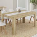 Table de salle à manger rectangulaire GEORGIA pour 8 personnes, imitation hêtre et blanc, 160 x 80 cm