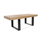 Table à manger rectangulaire PHOENIX 8 personnes bois et noir 200 cm