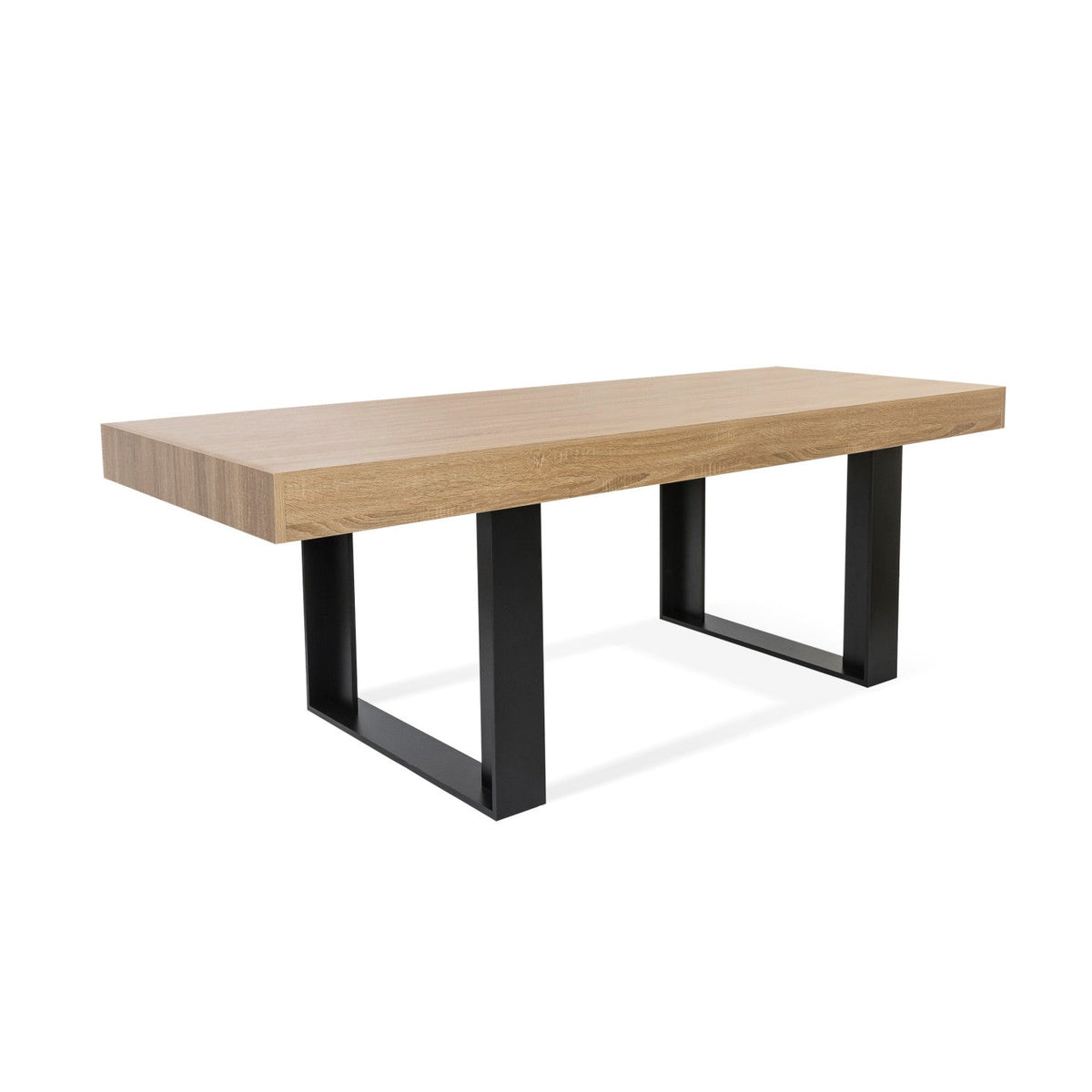 Table à manger rectangulaire PHOENIX 8 personnes bois et noir 200 cm