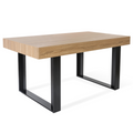Table à manger rectangulaire PHOENIX 6 personnes bois et noir 160 cm