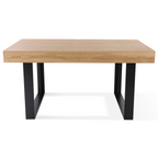 Table à manger rectangulaire PHOENIX 6 personnes bois et noir 160 cm