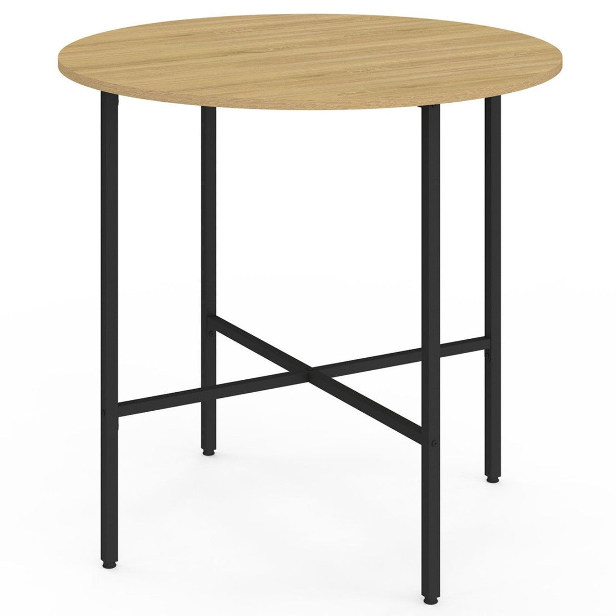 Table à manger fixe ronde DETROIT 4 personnes style industriel 80 cm
