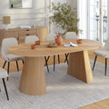 Table à manger ronde extensible ANGELE 4-10 personnes effet bois de hêtre 110-200 cm