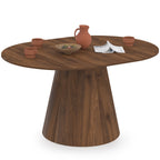 Table à manger ronde extensible ANGELE 4-8 personnes noyer 110-150 cm