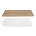 Table basse rectangulaire DETROIT 113 cm design industriel bois et métal blanc