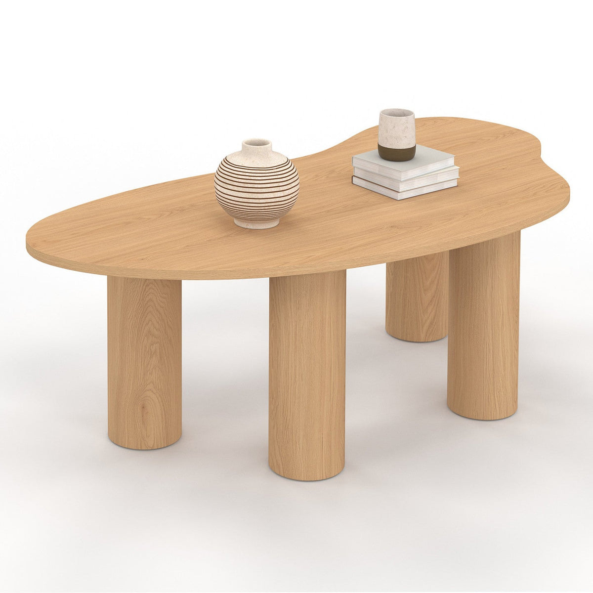 Table basse ORGANIQUE 100 cm effet bois de hêtre