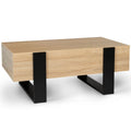Table basse rectangulaire PHOENIX avec tiroirs 100 cm bois et noir