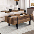 Table basse rectangulaire à plateau relevable AUSTRIA en bois avec pieds épingle