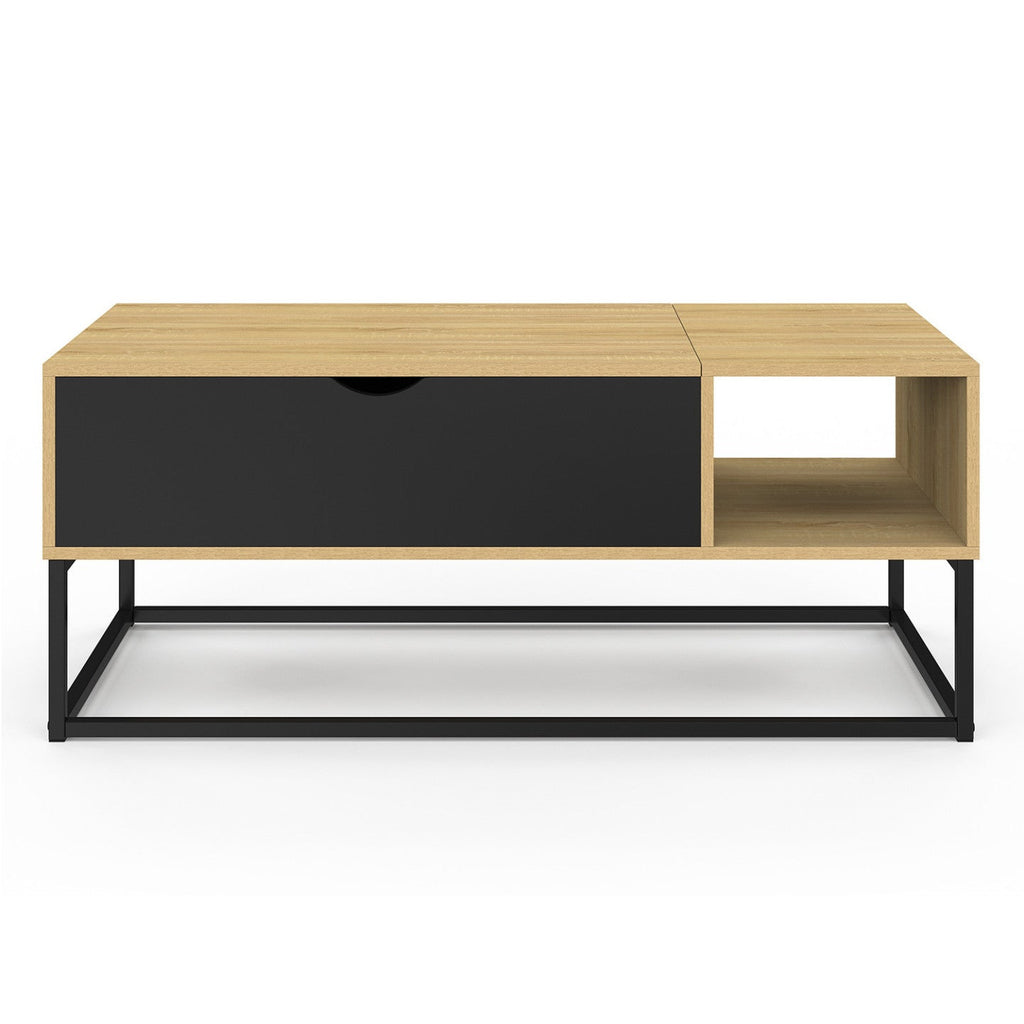 Table basse à plateau relevable BOSTON avec rangements style industriel
