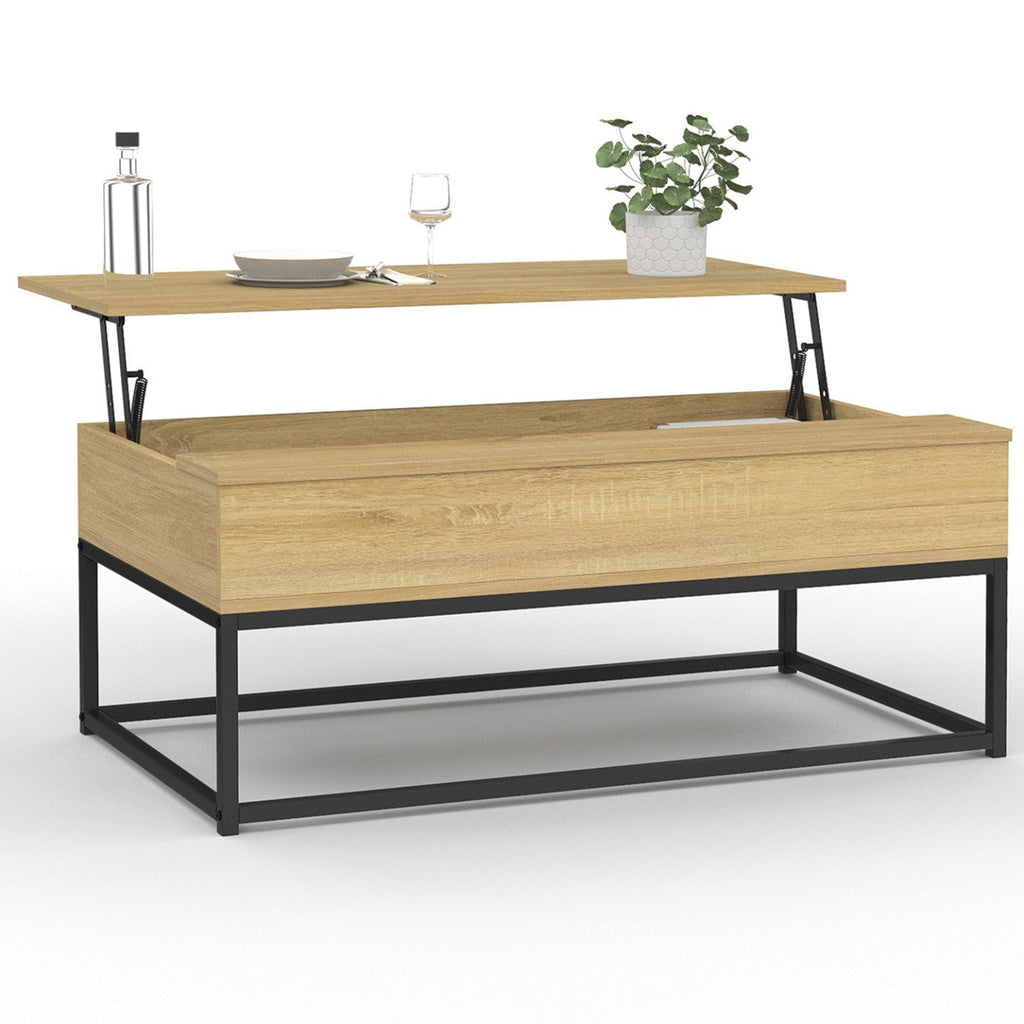 Table basse rectangulaire à plateau relevable design industriel DETROIT