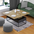 Table basse rectangulaire à plateau relevable convertible en table à manger BOSTON 100 cm design industriel