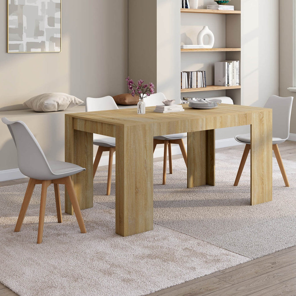 Table console extensible ORLANDO 6 personnes 140 cm décor hêtre