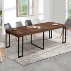 Table console extensible TORONTO 10 personnes 235 cm bois foncé noyer design industriel