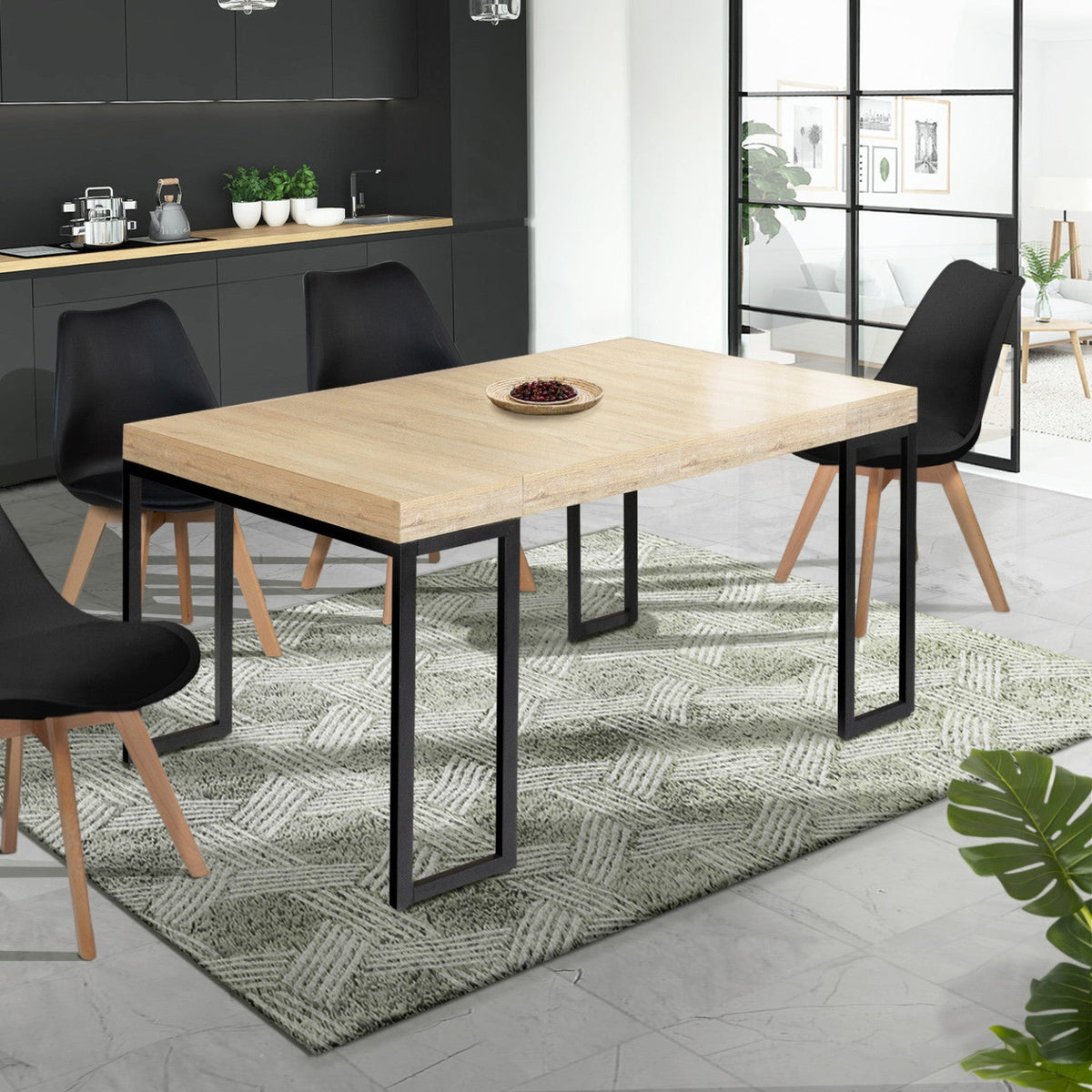 Table console extensible TORONTO 6 personnes 140 cm design industriel