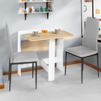 Console pliable EDI 2-4 personnes bois blanc, plateau imitation hêtre 103 x 76 cm