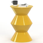 Table d'appoint ronde, table basse, bout de canapé, table de chevet IRENE 30 cm métal jaune foncé
