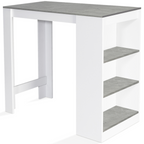 Table de bar BARTH pour 2 à 4 personnes, bois blanc et plateau effet béton