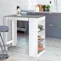 Table de bar BARTH pour 2 à 4 personnes, bois blanc et plateau effet béton