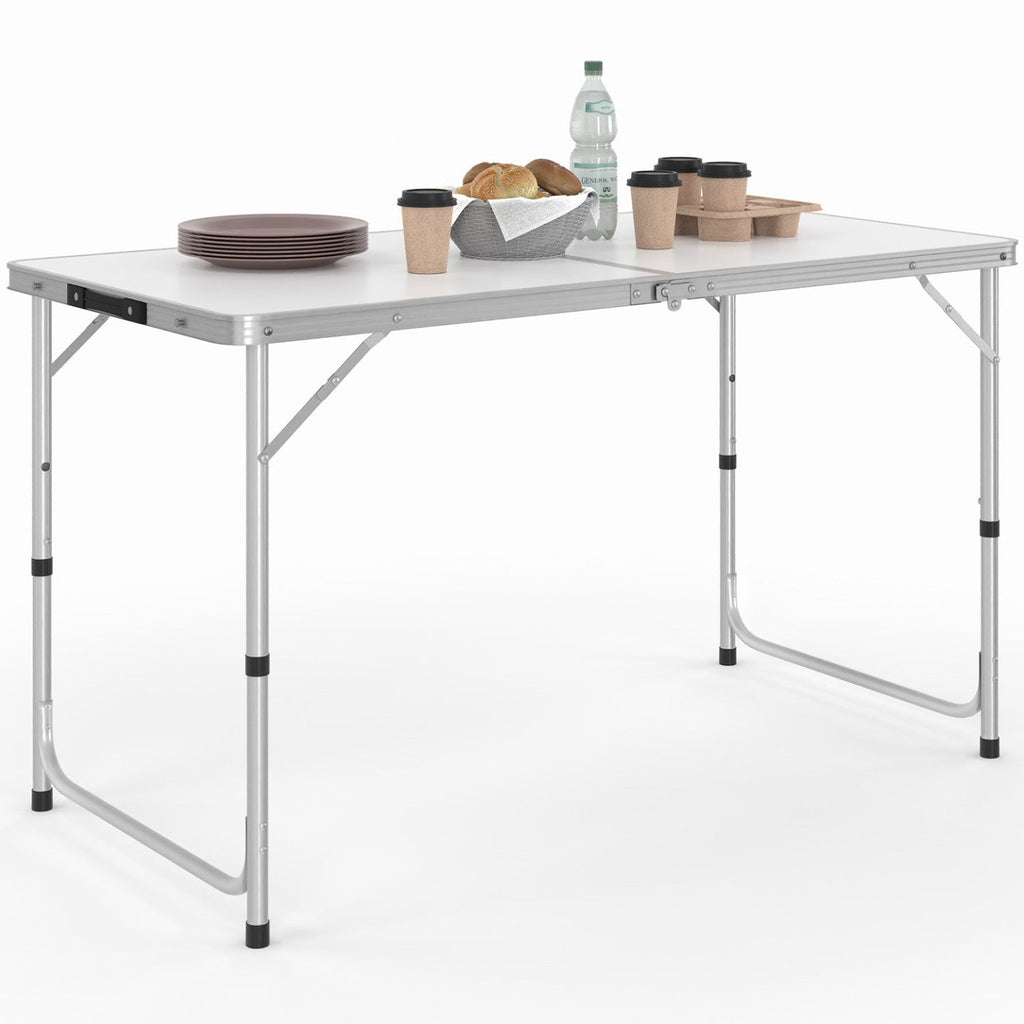 Table de camping pliante d'appoint 120 cm réglable en hauteur